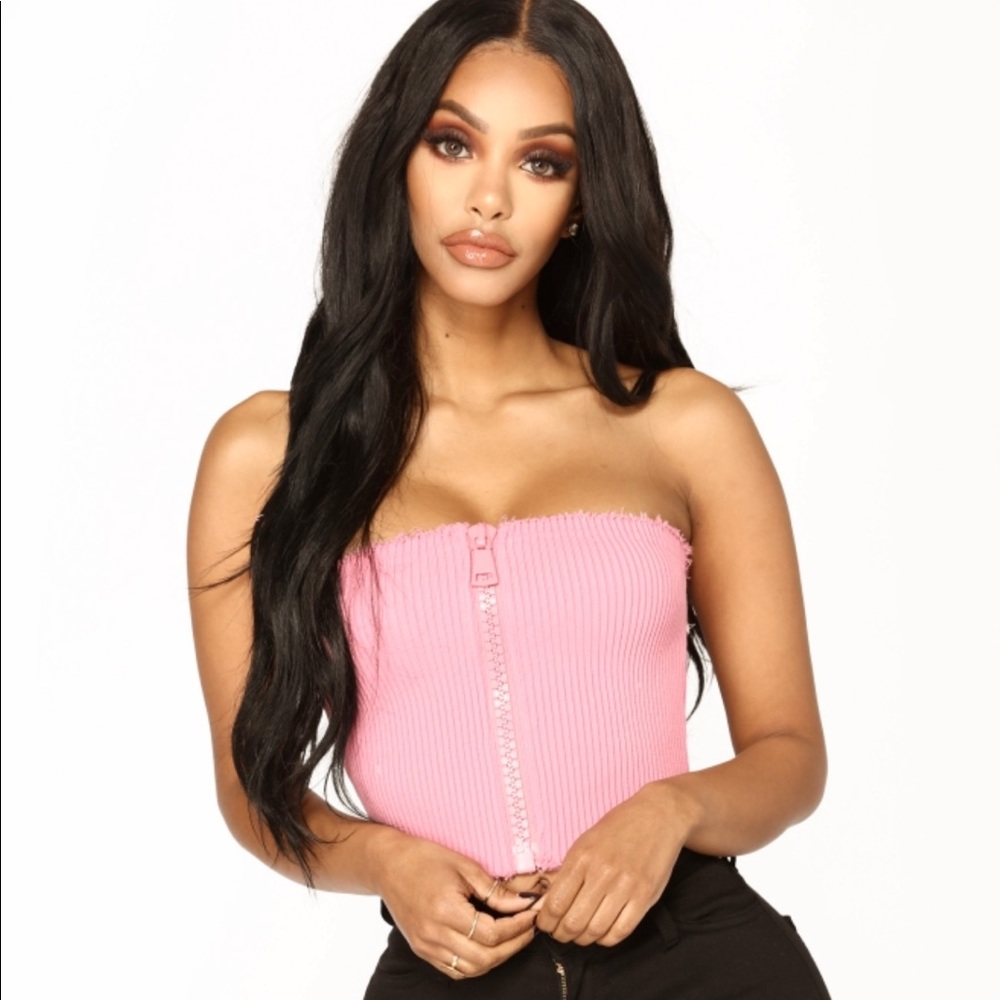Fashion Nova zipper up crop top